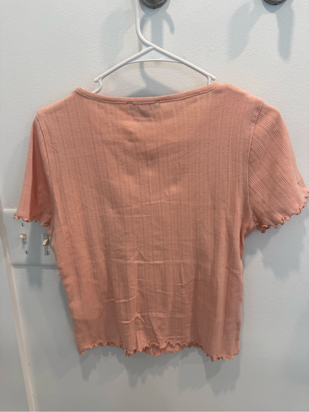 J. Crew Ribbed Button-Front Short Sleeve Top - Picture 3 of 3